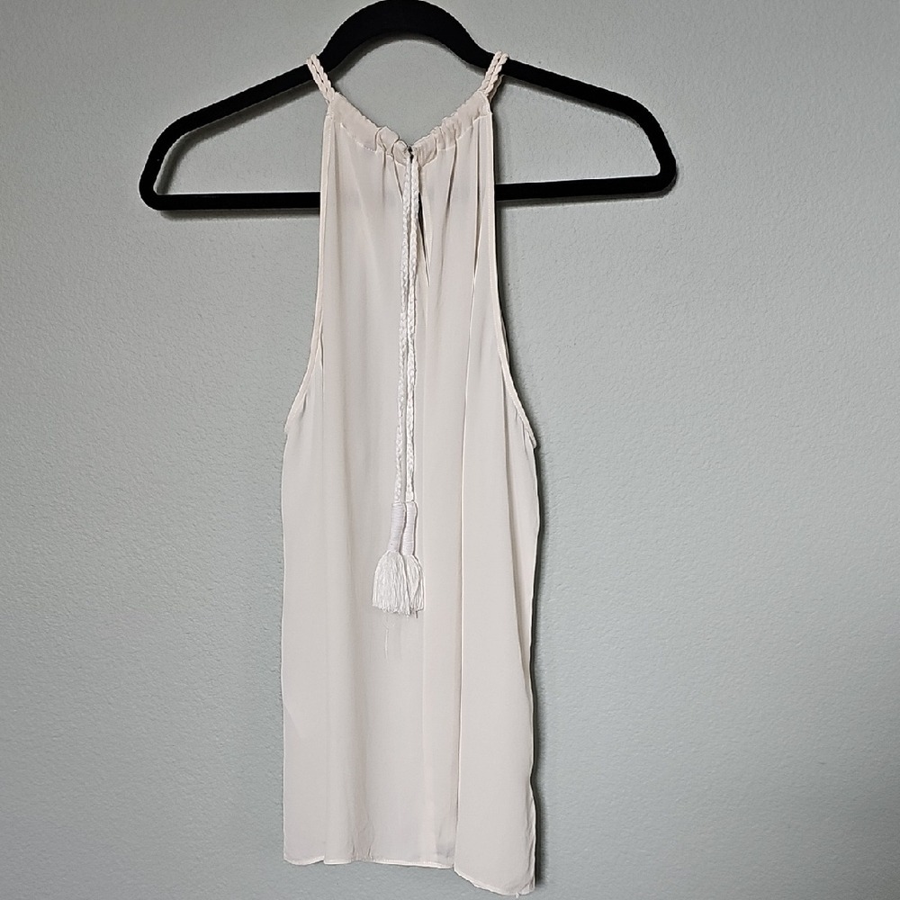 Kobi Halperin Black White Embellished Halter Rope Neck And Tie Tank Top Large - Picture 10 of 13